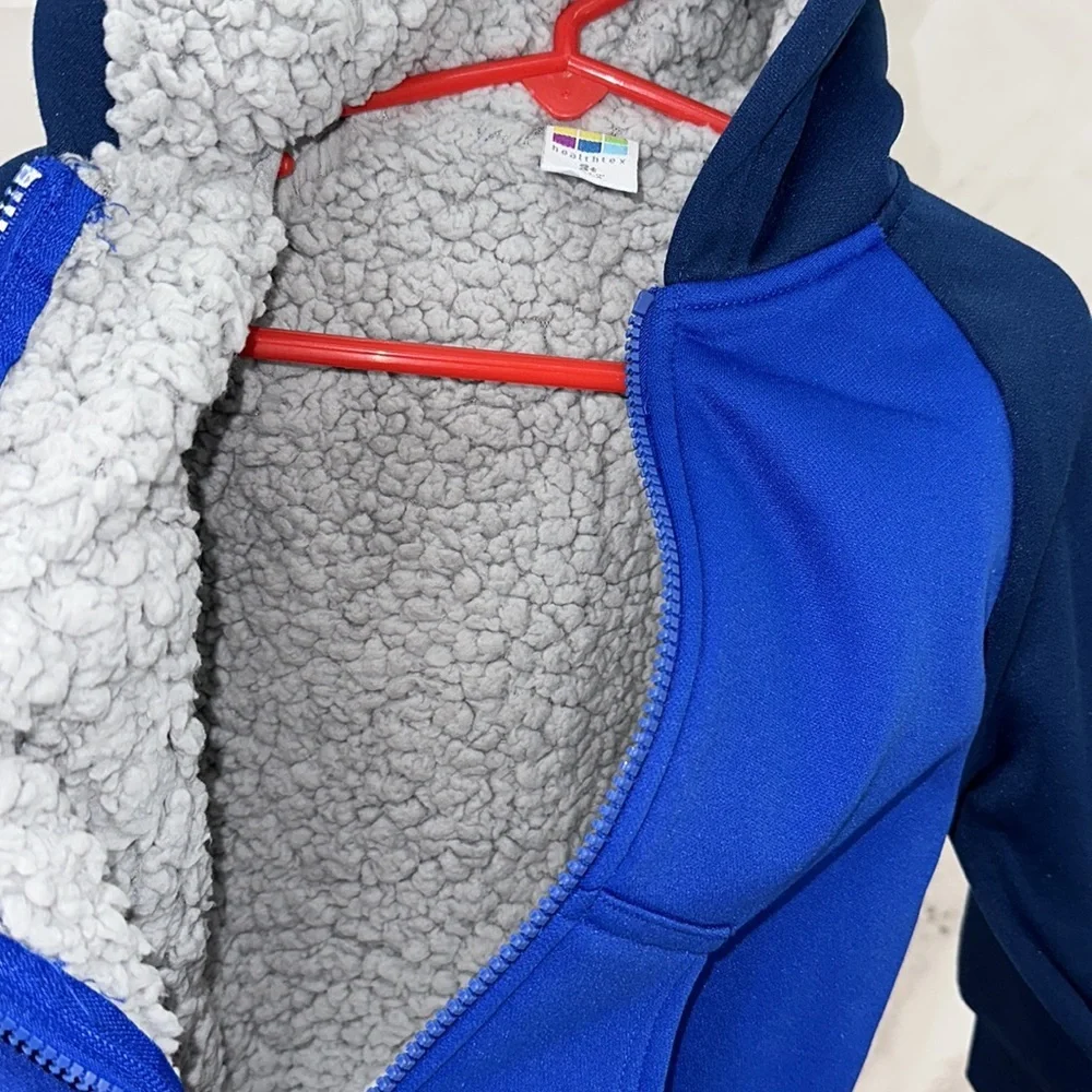 Sherpa‎ Lined Boys Blue zip Hoodie healthtex 3t